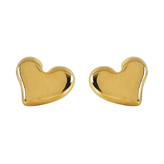 18K Gold Plated Stud Heart Earings